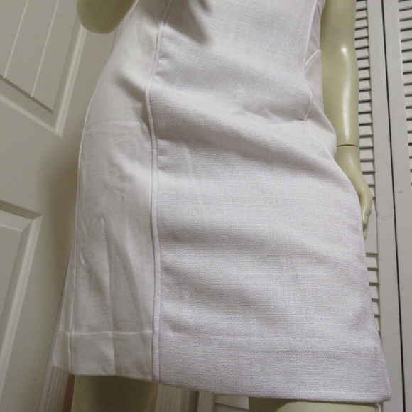 NWT Y2K 2000s XOXO White Sleeveless V-Neck Bodycon Sheath Dress Minimalist Chic - Picture 6 of 8